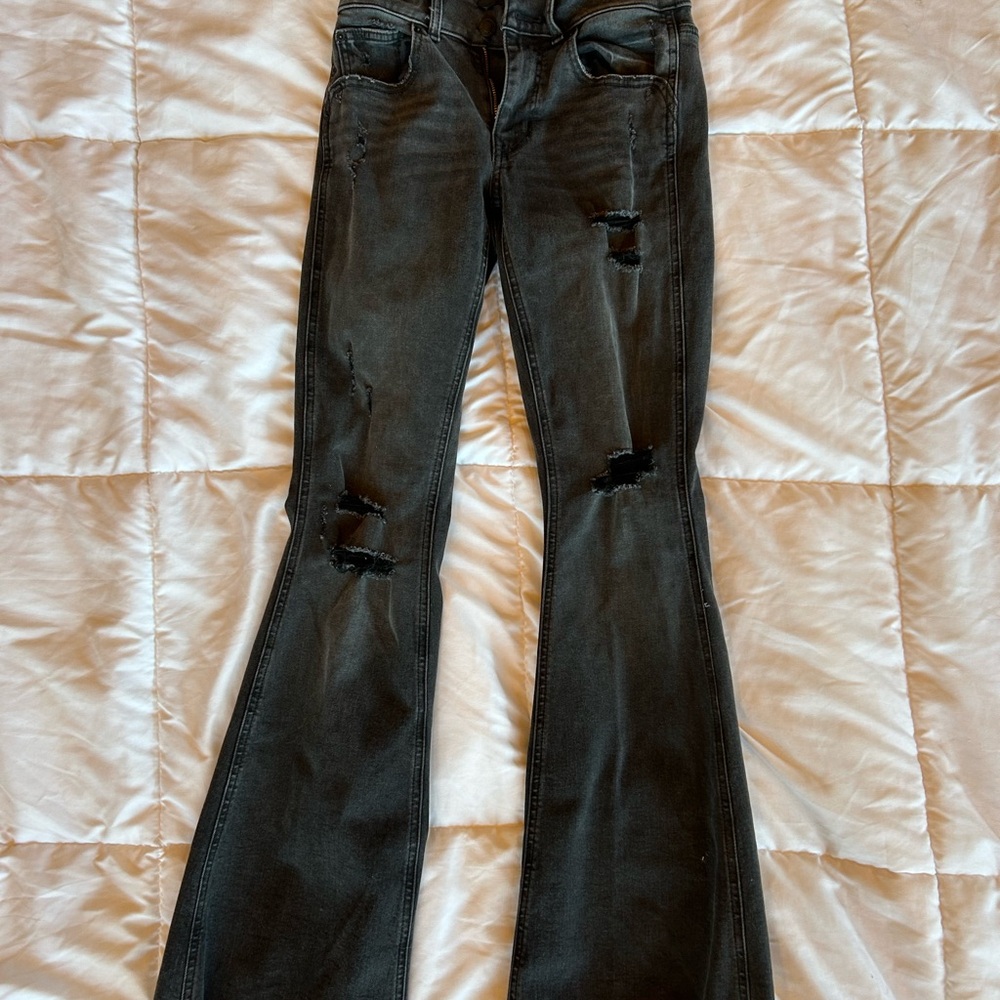 Maurices Black Flare Wide Leg Jeans